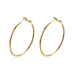 Wholesale New arrival 24K Gold Color Earrings For Women simple Trendy Round Statement Earrings Fashion Party Jewelry Gift TGHE052