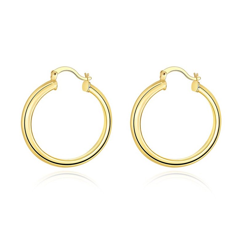 Wholesale New arrival 24K Gold Color Earrings For Women simple Trendy Round Statement Earrings Fashion Party Jewelry Gift TGHE054