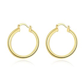 Wholesale New arrival 24K Gold Color Earrings For Women simple Trendy Round Statement Earrings Fashion Party Jewelry Gift TGHE054