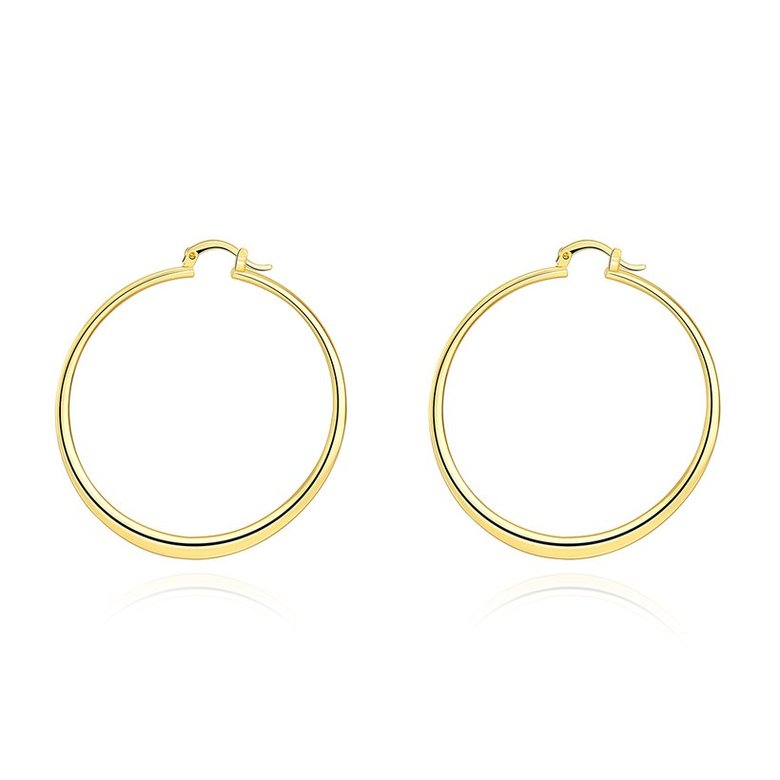 Wholesale New arrival 24K Gold Color Earrings For Women simple Trendy Round Statement Earrings Fashion Party Jewelry Gift TGHE055