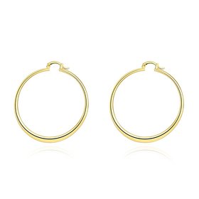 Wholesale New arrival 24K Gold Color Earrings For Women simple Trendy Round Statement Earrings Fashion Party Jewelry Gift TGHE055