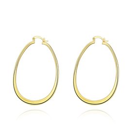 Wholesale New arrival 24K Gold Color U shape Earrings For Women simple Trendy Round Statement Earrings Fashion Party Jewelry Gift TGHE057