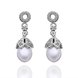 Wholesale Romantic Platinum Water Drop Pearl Stud Earring  Simpl Elegant Accessories Wedding Party Anniversary Gift Love Jewelry TGPE010