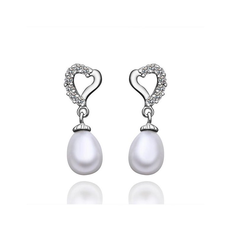 Wholesale Classic Platinum Water Drop Pearl Stud Earring  Simpl Elegant Accessories Wedding Party Anniversary Gift Love Jewelry TGPE011