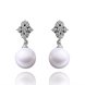 Wholesale Fashion wholesale jewelry China Platinum Pearl Stud Earring  Simpl Elegant Accessories Wedding Party Anniversary Gift  TGPE015