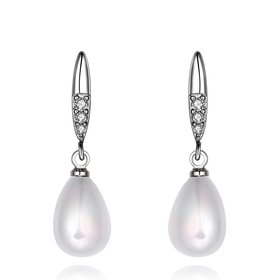 Wholesale Fashion wholesale jewelry China Platinum Pearl Stud Earring  Simpl Elegant Accessories Wedding Party Anniversary Gift  TGPE026