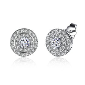 Wholesale Top Quality Classic 100% Solid 925 Sterling Silver Earrings Fashion Vintage Stud Earring for women wedding Jewelry TGSLE232