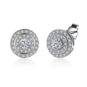 Wholesale Top Quality Classic 100% Solid 925 Sterling Silver Earrings Fashion Vintage Stud Earring for women wedding Jewelry TGSLE232