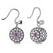 Wholesale jewelry China 925 Sterling Silver round dangle earring purple flower Zircon Earrings For Women Banquet fine gift TGSLE138
