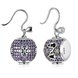 Wholesale Popular 925 Sterling Silver round ball dangle earring purple hollow out zircon Earrings For Women Banquet fine gift TGSLE145