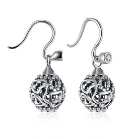 Wholesale Popular 925 Sterling Silver round ball dangle earring vintage heart Earrings For Women Banquet fine gift TGSLE155