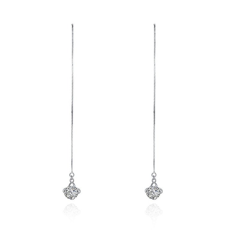 Wholesale Temperament Long Earrings for Women Party Jewelry Shiny CZ Stone Dangle Earrings Birthday Anniversary Gifts  TGSLE188