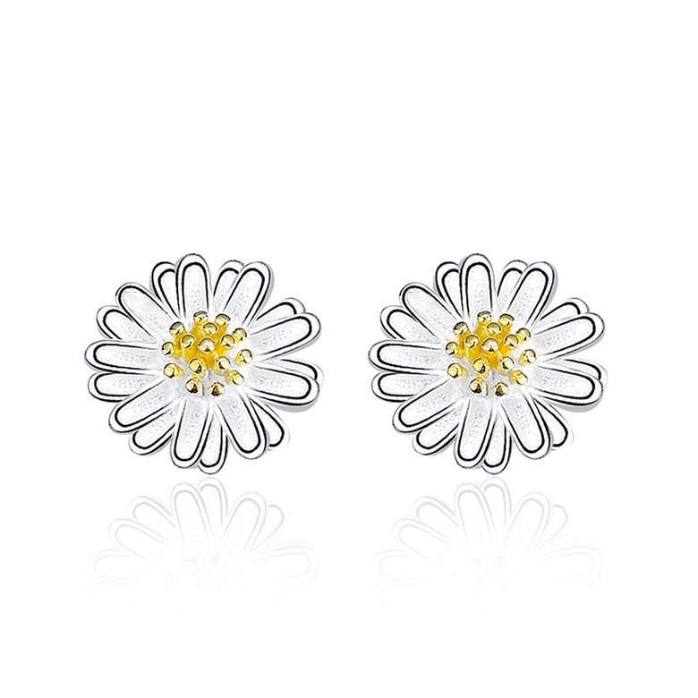 Wholesale New Fashion Sterling Earrings Female Daisy Chrysanthemum Earrings Korean Fresh Sun Flower Jewelry New Product Launch TGSLE206