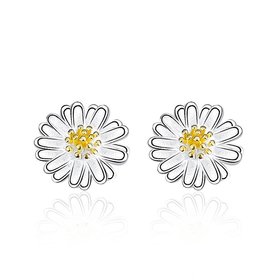 Wholesale New Fashion Sterling Earrings Female Daisy Chrysanthemum Earrings Korean Fresh Sun Flower Jewelry New Product Launch TGSLE206
