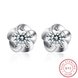 Wholesale Fashion 925 Sterling Silver Sparkling Diamond Flower Stud Earrings For Women Girls Party Fine Jewelry Gifts TGSLE001