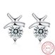 Wholesale Simple Fashion AAA Zircon Crystal Round Small Stud Earrings Wedding 925 Sterling Silver Earring for Women Girls Jewelry Gift TGSLE005