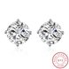 Wholesale Trendy AAA Zircon Crystal Round Small Stud Earrings Wedding 925 Sterling Silver Earring for Women Girls Fashion Jewelry Gift TGSLE006
