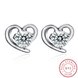 Wholesale Fashion romantic 925 Sterling Silver Stud Earrings High Quality Woman Fashion Jewelry New Heart-shaped Zircon Hot Sale Earrings TGSLE008