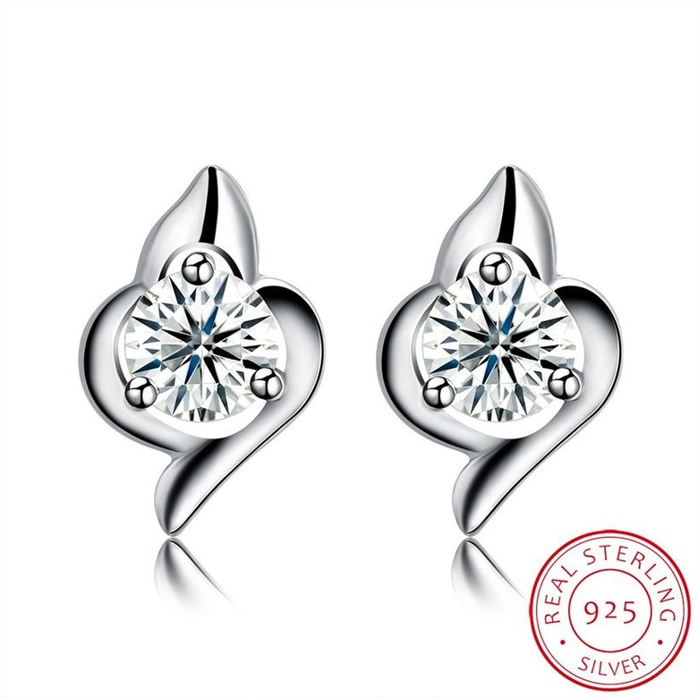 Wholesale Fashion romantic 925 Sterling Silver Stud Earrings High Quality Woman Fashion Jewelry cute shiny Zircon Hot Sale Earrings TGSLE020