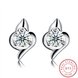 Wholesale Fashion romantic 925 Sterling Silver Stud Earrings High Quality Woman Fashion Jewelry cute shiny Zircon Hot Sale Earrings TGSLE020