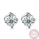 Wholesale Hot wholesale jewelry Fashion romantic 925 Sterling Silver Stud Earrings High Quality Woman Jewelry cute shiny Zircon Earrings TGSLE024