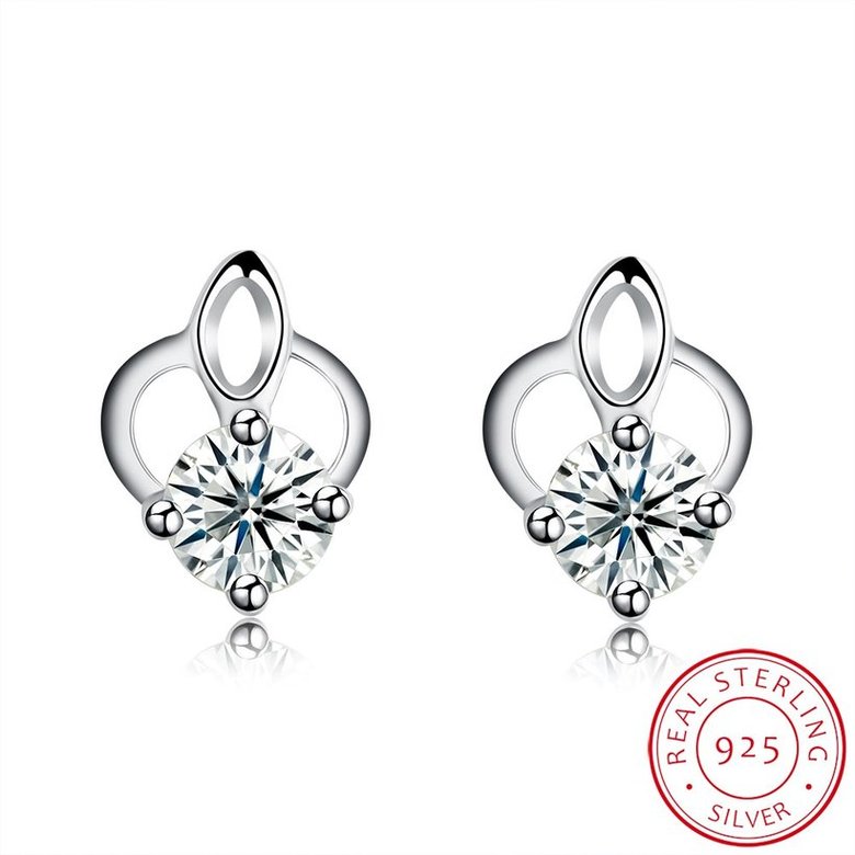 Wholesale Hot wholesale jewelry Fashion romantic 925 Sterling Silver Stud Earrings High Quality Woman Jewelry cute shiny Zircon Earrings TGSLE030