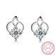 Wholesale Hot wholesale jewelry Fashion romantic 925 Sterling Silver Stud Earrings High Quality Woman Jewelry cute shiny Zircon Earrings TGSLE030