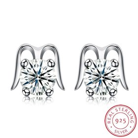 Wholesale Hot wholesale jewelry new style romantic 925 Sterling Silver Stud Earrings High Quality Woman Jewelry cute shiny Zircon Earrings TGSLE042