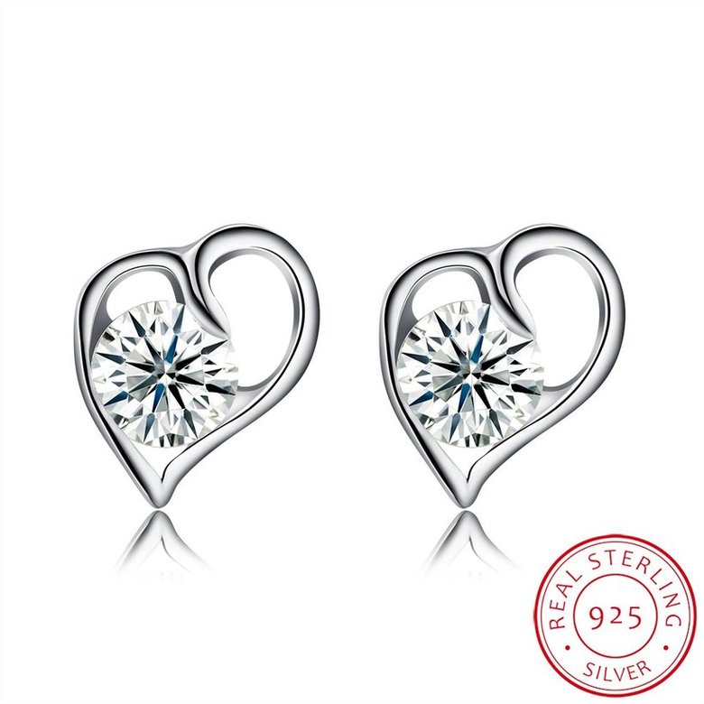 Wholesale Hot wholesale jewelry Fashion romantic 925 Sterling Silver Stud Earrings High Quality Woman Jewelry cute shiny Zircon Earrings TGSLE044