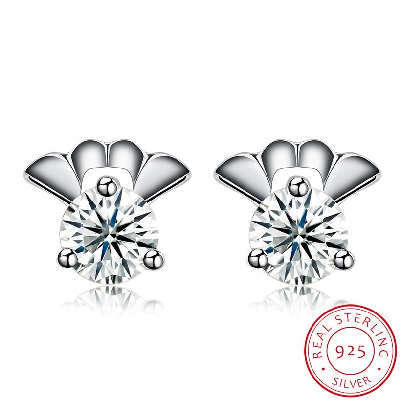 Wholesale China fashion jewelry unique 925 Sterling Silver Earrings High Quality for Woman cute sector shiny Zircon Hot Sale Earrings TGSLE046