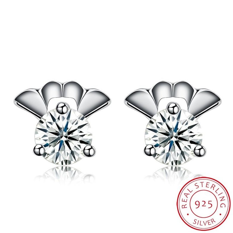 Wholesale China fashion jewelry unique 925 Sterling Silver Earrings High Quality for Woman cute sector shiny Zircon Hot Sale Earrings TGSLE046