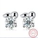 Wholesale Fashion Creative Female Small Stud Earrings Real 925 Sterling Silver Earrings delicate shinny Crystal Stone Wedding Earrings  TGSLE055