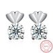 Wholesale Fashion Creative Female Small Stud Earrings 925 Sterling Silver delicate shinny Crystal Earrings Wedding party jewelry wholesale TGSLE062