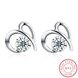 Wholesale Creative Female Small Stud Earrings 925 Sterling Silver delicate shinny Crystal Earrings Wedding party jewelry wholesale China TGSLE066