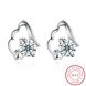 Wholesale Fashion Creative Female Small Stud Earrings 925 Sterling Silver delicate shinny Crystal Earrings Wedding party jewelry wholesale TGSLE068