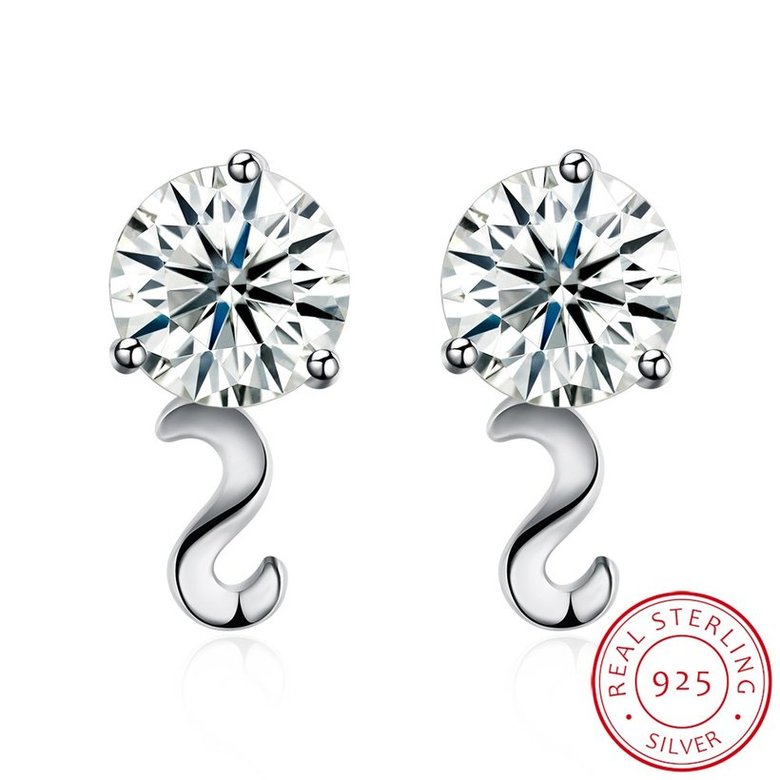 Wholesale Fashion Creative Female Small Stud Earrings 925 Sterling Silver delicate shinny Crystal Earrings Wedding party jewelry wholesale TGSLE069