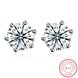 Wholesale Fashion Creative Female Small Stud Earrings 925 Sterling Silver delicate shinny Crystal Earrings Wedding party jewelry wholesale TGSLE072