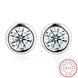 Wholesale Simple Fashion AAA Zircon Crystal Round Small Stud Earrings Wedding 925 Sterling Silver Earring for Women Girls Jewelry Gift TGSLE077