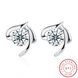 Wholesale Trendy Creative Female Stud Earrings 925 Sterling Silver delicate shinny Crystal Earrings Wedding party jewelry wholesale China TGSLE080