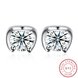 Wholesale jewelry China Simple Fashion AAA Zircon Round Small Stud Earrings Wedding 925 Sterling Silver Earring for Women Gift TGSLE090