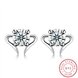 Wholesale Trendy Creative Female Stud Earrings 925 Sterling Silver delicate shinny Crystal Earrings Wedding party jewelry wholesale China TGSLE092