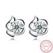 Wholesale Trendy Creative Female Stud Earrings 925 Sterling Silver delicate shinny Crystal Earrings Wedding party jewelry wholesale China TGSLE094