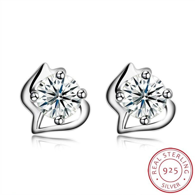 Wholesale Trendy Creative Female Stud Earrings 925 Sterling Silver delicate shinny Crystal Earrings Wedding party jewelry wholesale China TGSLE096