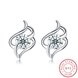 Wholesale Trendy Creative Female Stud Earrings 925 Sterling Silver delicate shinny Crystal Earrings Wedding party jewelry wholesale China TGSLE097