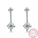 Wholesale Fashion delicate 925 Sterling Silver Four Claws Jewelry Shine AAA Zircon Earrings For Women Girls New Gift Banquet Wedding TGSLE098