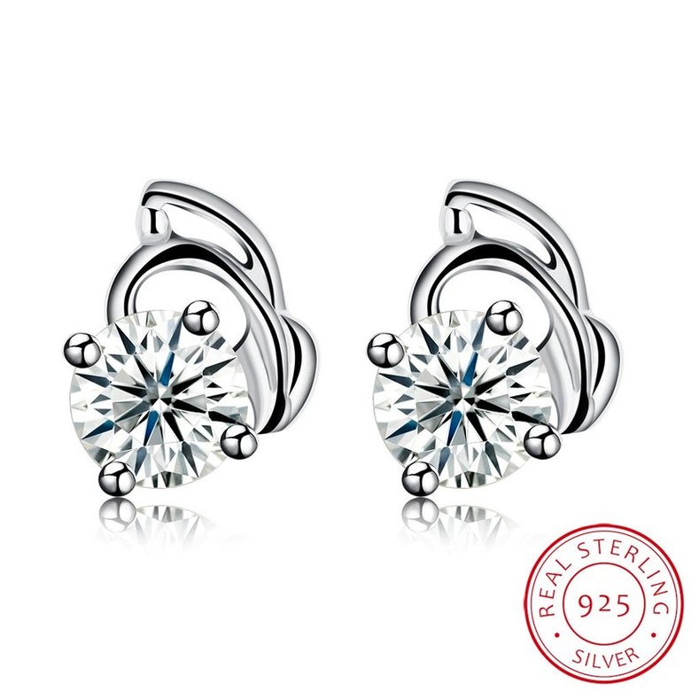 Wholesale Trendy Creative Female Stud Earrings 925 Sterling Silver delicate shinny Crystal Earrings Wedding party jewelry wholesale China TGSLE104