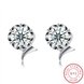 Wholesale Simple Fashion AAA Zircon Crystal Round Small Stud Earrings Wedding 925 Sterling Silver Earring for Women Girls Jewelry Gift TGSLE105