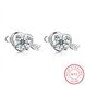 Wholesale Creative arrow through a heart Stud Earrings 925 Sterling Silver delicate shinny Crystal Earrings Wedding party jewelry  TGSLE106