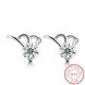 Wholesale Trendy Creative Female Stud Earrings 925 Sterling Silver delicate shinny Crystal Earrings Wedding party jewelry wholesale China TGSLE110