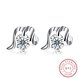 Wholesale Trendy Creative Female Stud Earrings 925 Sterling Silver delicate shinny Crystal Earrings Wedding party jewelry wholesale China TGSLE112